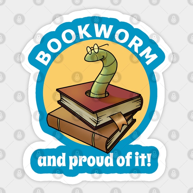 Bookworm, and proud of it! Sticker by Reading With Kids